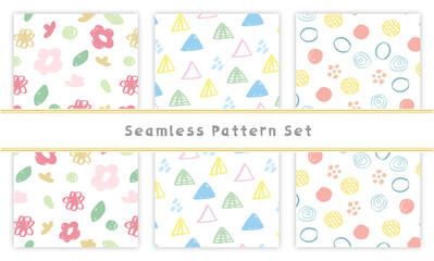 北欧柄シームレスパターンセット　春