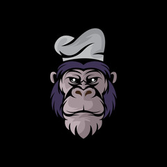 Ape Chef Mascot logo design