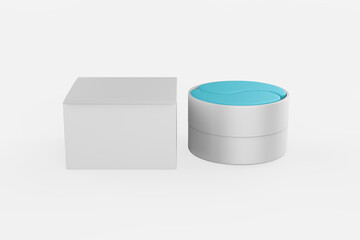 Cosmetic jar with packaging box mock up isolated on white background - 3d illustration