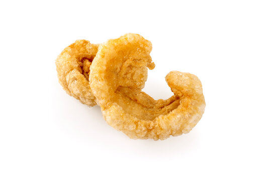 Fried Pork Skin isolated on white background