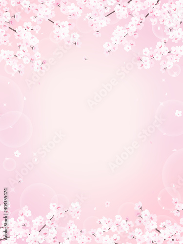 桜とキラキラピンクの背景素材 縦長 Wall Mural Wallpaper Murals Katie