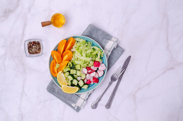 Mix slices of vegetables