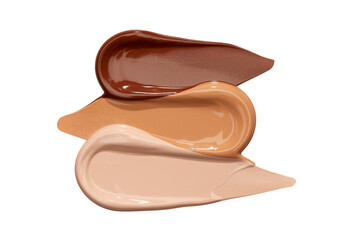 three skin tones of creamy foundation