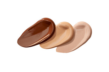 three creamy foundation skin tones