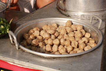 Delicious tasty indonesian street food on a grill.