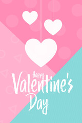 Happy Valentine's Day. Holiday concept. Template for background, banner, card, poster with text inscription. Vector EPS10 illustration.