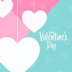 Happy Valentine's Day. Holiday concept. Template for background, banner, card, poster with text inscription. Vector EPS10 illustration.