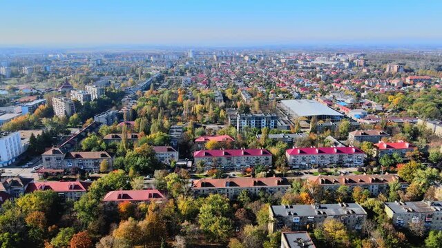 Panorama view from old city Uzhgorod, of roof historic in Transcarpathia