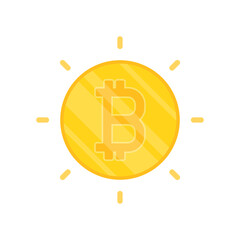 Bitcoin logo design. Gold bitcoin vector.