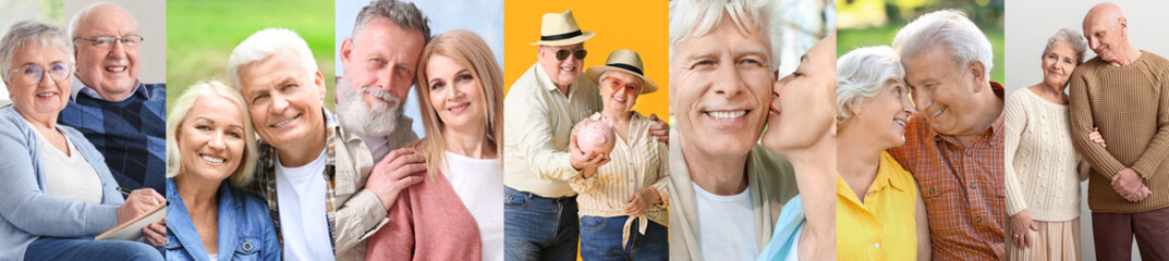 Collage of different elderly couples
