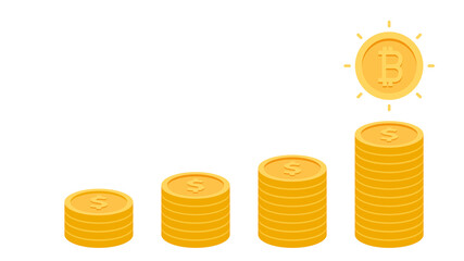 Bitcoin logo design. Gold bitcoin vector.