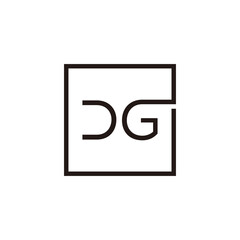 Creative initial letter DG square logo design concept vector