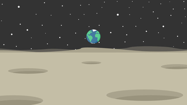 Earthrise Lunar Landscape
