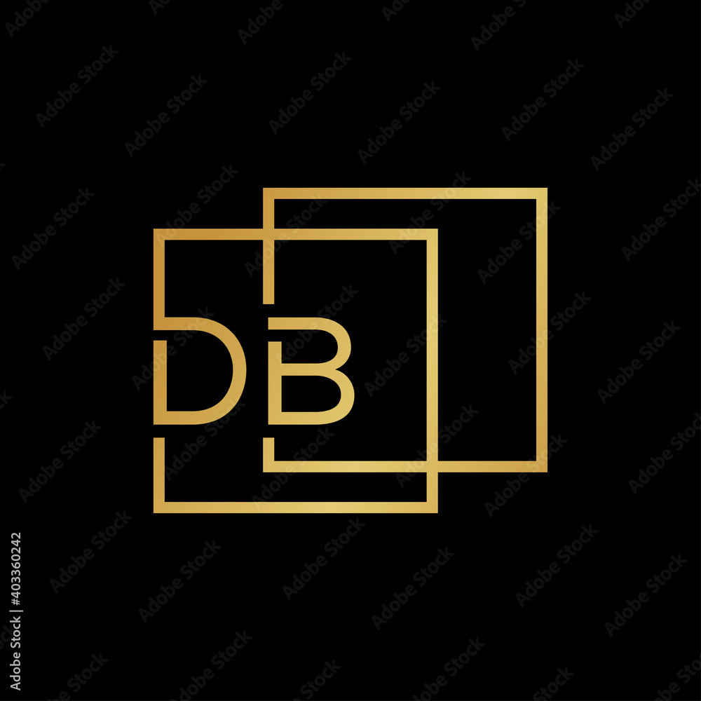 Wall mural creative initial letter db square logo design concept vector