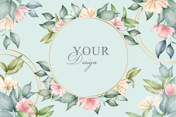 Editable Floral arrangement background for wedding invitation