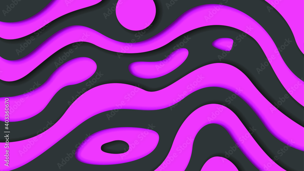 Poster pink and black abstract paper cut background vector shadows 3d smooth objects modern design