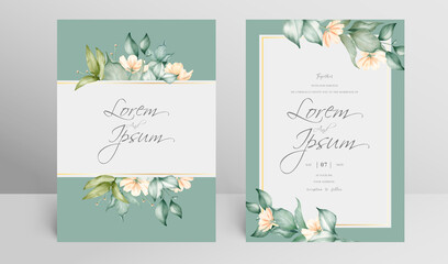 Fototapeta na wymiar Editable Wedding Invitation card set template