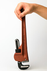 Pipe wrench with white background