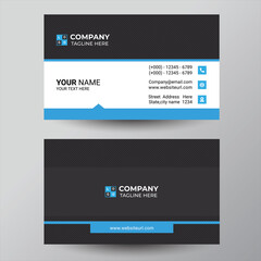 Stylish blue wave business card vector design