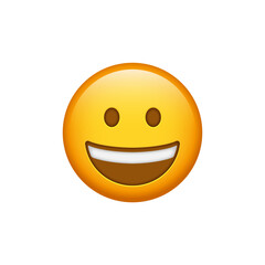 Grinning emoji Face showing upper teeth, happy Smiley Face open eyes emoticon, smiling emotion character with Open Mouth