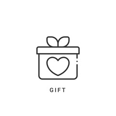 gift icon vector illustration. gift icon outline design.