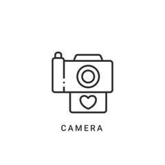 camera icon vector illustration. camera icon outline design.
