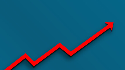 Abstract financial graph with uptrend line arrow and bar chart