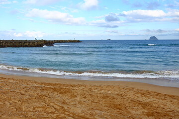 Dawulun Fishing Harbor and Dawulun Sand beach in Keelung Taiwan