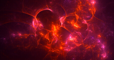 3D rendering abstract multicolor fractal light background