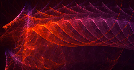 3D rendering abstract multicolor fractal light background