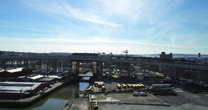 Aerial View of the Ninth Street Bridge and Subway Station