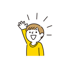 元気に手を上げる男の子