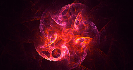 3D rendering abstract colorful fractal light background