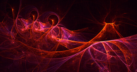 3D rendering abstract colorful fractal light background