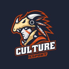 Vector Logo Illustration Culture E-Sport and Sport Style.