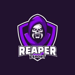 Vector Logo Illustration Reaper E-Sport and Sport Style.
