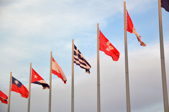 Flags Of Countries At The Fisht Olympic Stadium In Sochi
