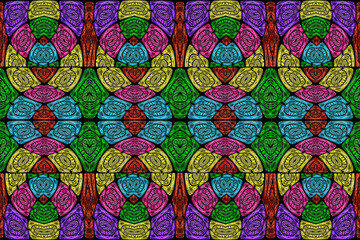 Fototapeta na wymiar Colored African fabric - Seamless pattern, illustration