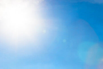 Cloud in blue sky and sun for background.