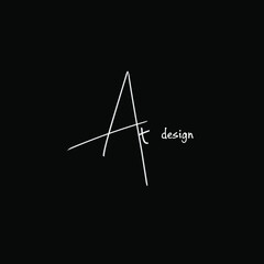 At initial beauty monogram and elegant logo design