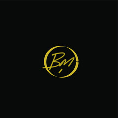 Naklejka premium Bm initial beauty monogram and elegant logo design