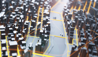 Obraz premium Futuristic mega cityscape 3d illustration