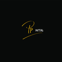 PP initial beauty monogram and elegant logo design