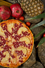 pomegranate and pineapple pizza
