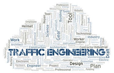 Obraz premium Traffic Engineering typography word cloud create with the text only