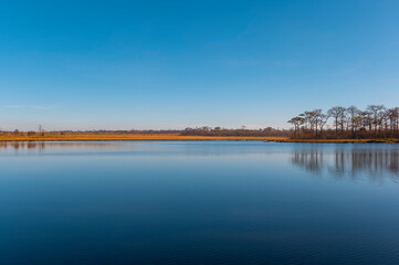 Daytime with blue sky background at Wang Kwang Reservoir Phu Kradueng National Park, Loei, Thailand