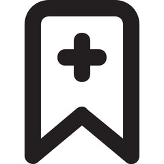 Obraz premium Add Bookmark Vector Line Icon 
