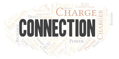 Fototapeta premium Connection typography word cloud create with the text only.