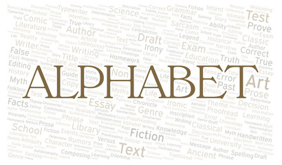 Fototapeta premium Alphabet typography word cloud create with the text only