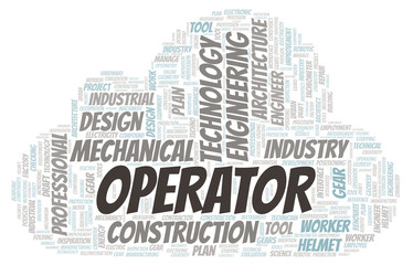 Obraz premium Operator typography word cloud create with the text only